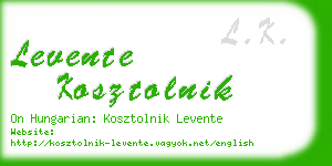 levente kosztolnik business card